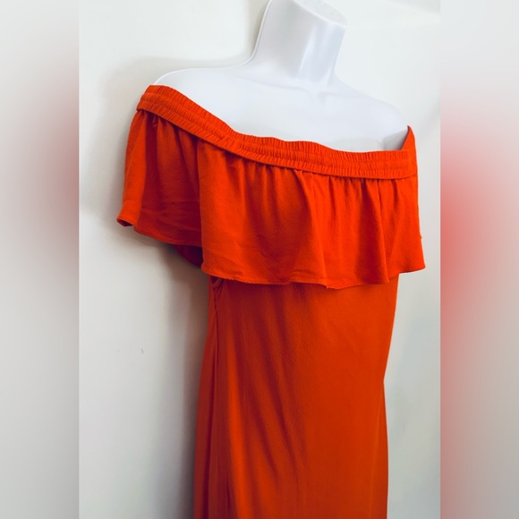 $550 VERONICA BEARD MADE IN USA Dress Sz 12 OLETA Off The Shoulder Ruffled Midi - Picture 12 of 16